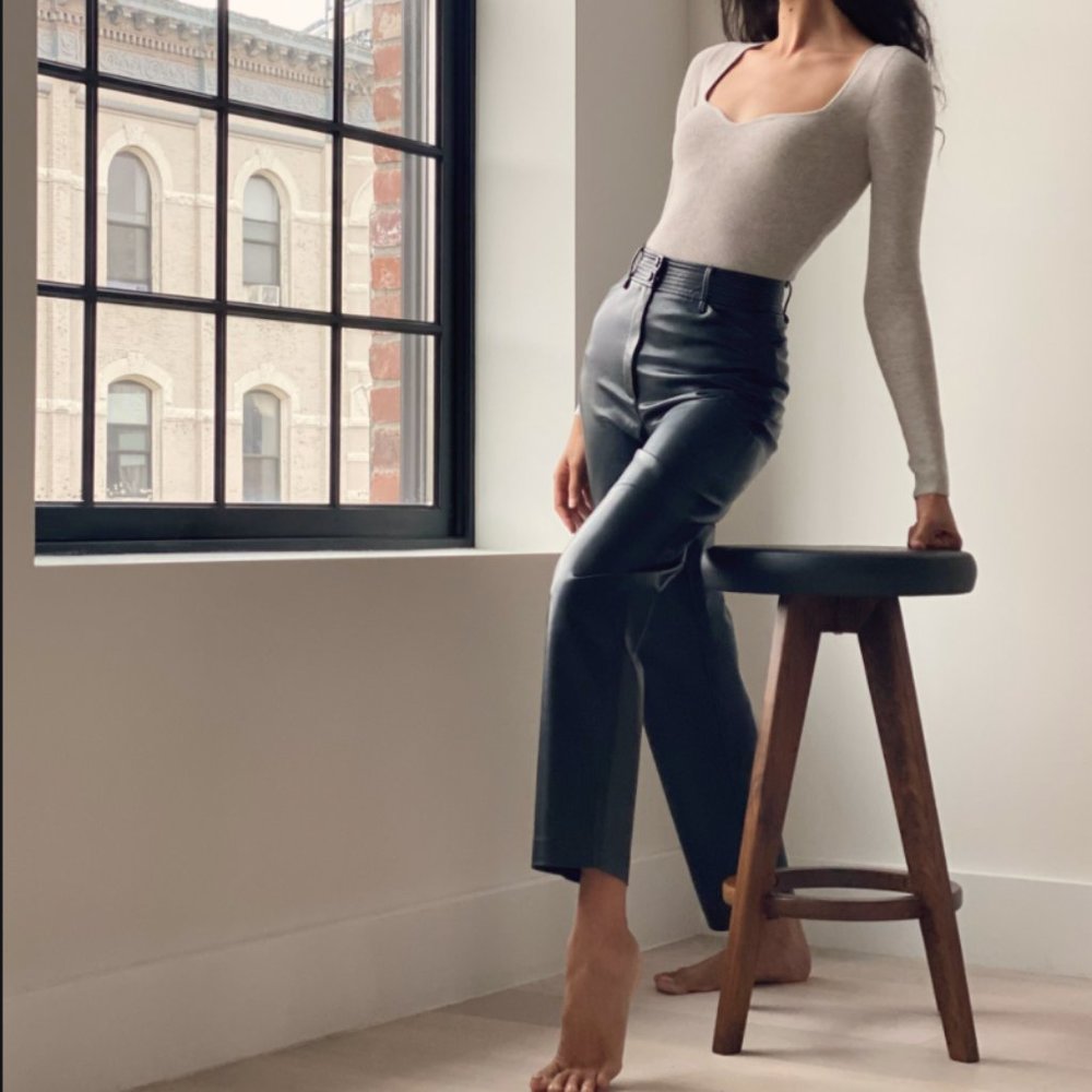Aritzia Wilfred Black Leather Funk Pants LIKE NEW